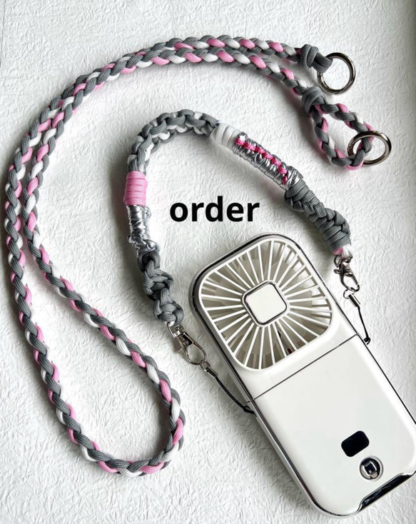 order ハンドストラップ 扇風機ストラップ スマホショルダー