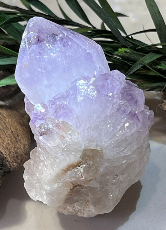 トライゴーニック✨虹入り　カクタスアメジスト　サボテン水晶　ラフストーン　原石 トライゴーニック 虹入り カクタスアメジスト サボテン水晶 ラフ