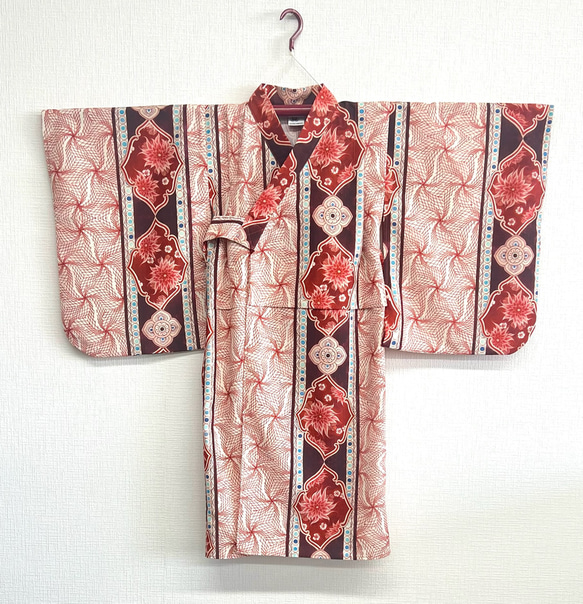 九谷焼作家が描く文様 子供浴衣・帯セット 遊泳花【KUTANI×KIMONO】 14枚目の画像