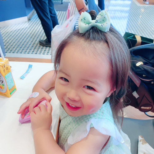 確認　ヘアゴム ヘアリボン ツインテール　306　小花　桃　桜　春 色が選べるヘアゴム】ベビー キッズ リボン ツインテール 小花柄