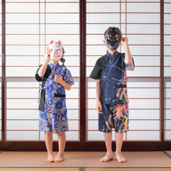 九谷焼作家が描く文様 子供甚平 夢見紋 上下2点セット【KUTANI×KIMONO】 8枚目の画像