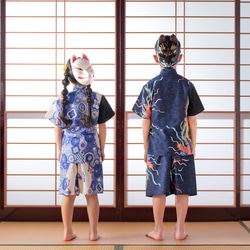 九谷焼作家が描く文様 子供甚平 夢見紋 上下2点セット【KUTANI×KIMONO】 9枚目の画像