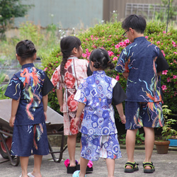 九谷焼作家が描く文様 子供甚平 夢見紋 上下2点セット【KUTANI×KIMONO】 14枚目の画像