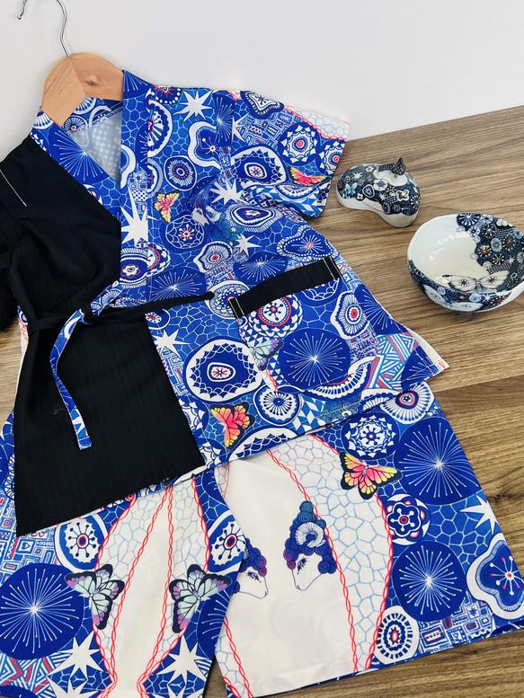 九谷焼作家が描く文様 子供甚平 夢見紋 上下2点セット【KUTANI×KIMONO】 18枚目の画像