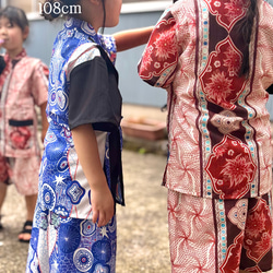 九谷焼作家が描く文様 子供甚平 夢見紋 上下2点セット【KUTANI×KIMONO】 17枚目の画像