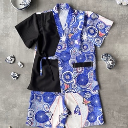 九谷焼作家が描く文様 子供甚平 夢見紋 上下2点セット【KUTANI×KIMONO】 4枚目の画像