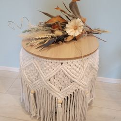 NEW⭐マクラメサイドテーブル(このお値段は在庫限り)♡8月10日までSale価格♡ 1枚目の画像