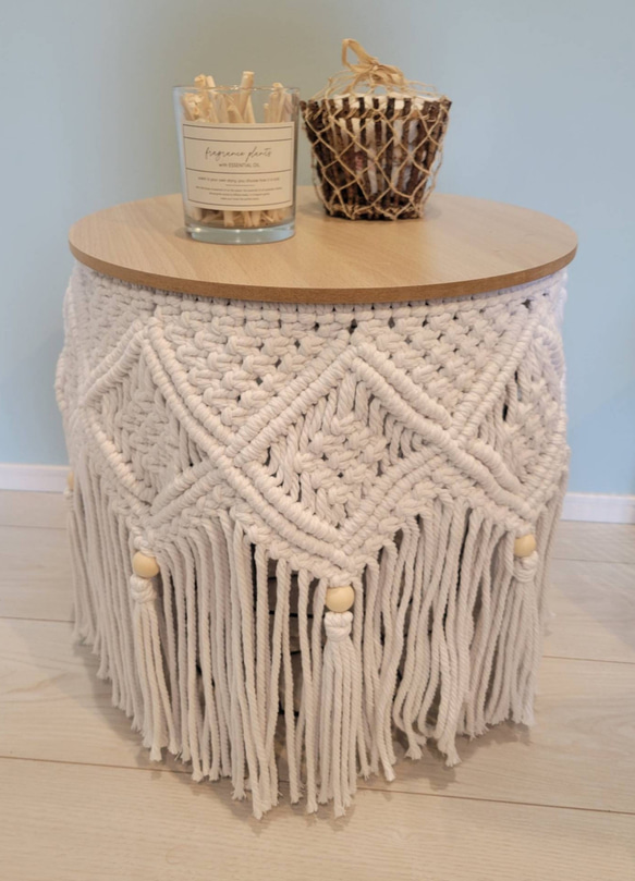 NEW⭐マクラメサイドテーブル(このお値段は在庫限り)♡8月10日までSale価格♡ 2枚目の画像