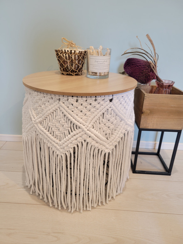 NEW⭐マクラメサイドテーブル(このお値段は在庫限り)♡8月10日までSale価格♡ 4枚目の画像