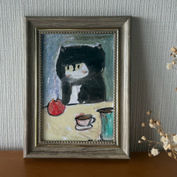 絵画。原画【黒猫ちゃんは昼寝をしている】 - 麦のアードなど