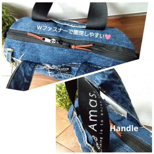 №725【DENIM❌️Leopardドラム缶型ショルダーバッグ✨️】デニム