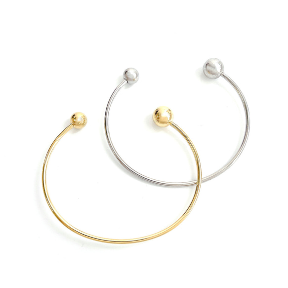 essb04 [1 件] 18KGP C 型手環配件，附不同尺寸的球 316L 第4張的照片