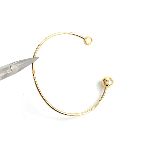 essb04 [1 件] 18KGP C 型手環配件，附不同尺寸的球 316L 第3張的照片