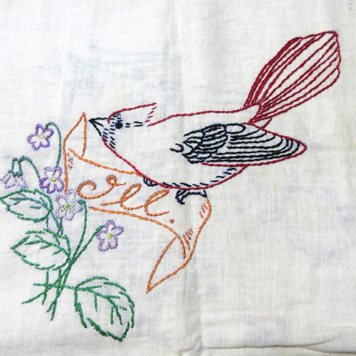 刺繍 鳥 花 6点セット ヴィンテージ かわいいハンドメイド① 生地 coco
