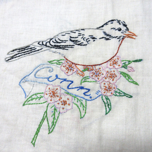 刺繍 鳥 花 6点セット ヴィンテージ かわいいハンドメイド① 生地 coco