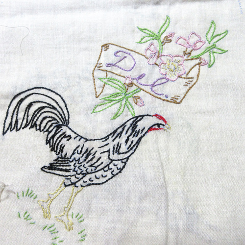 刺繍 鳥 花 6点セット ヴィンテージ かわいいハンドメイド① 生地 coco