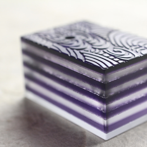 ガラス製 書道具 水差し 水滴 「山紫水明」 観世水 書道 水硝舎 すい