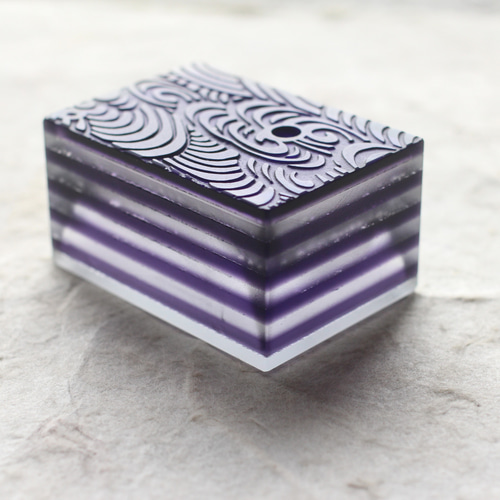 ガラス製 書道具 水差し 水滴 「山紫水明」 観世水 書道 水硝舎 すい