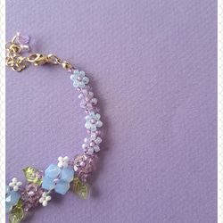 【再販×2】小さな紫陽花のブレスレット 5枚目の画像