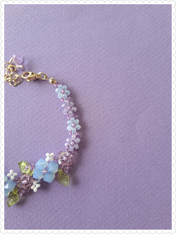 【再販×2】小さな紫陽花のブレスレット 5枚目の画像