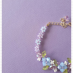 【再販×2】小さな紫陽花のブレスレット 4枚目の画像