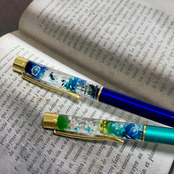 ハーバリウムボールペン 海 熱帯魚 ブルー ハーバリウム・植物標本 ++