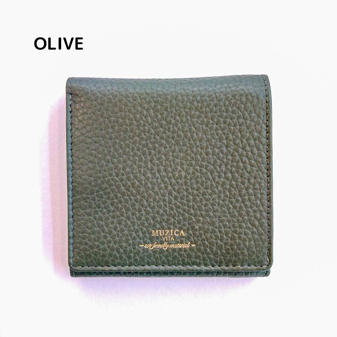 【インド撥水牛革】10c ２つ折り財布<限定4色>　本革　牛革　革財布　折り畳み財布　カラフル　M1018