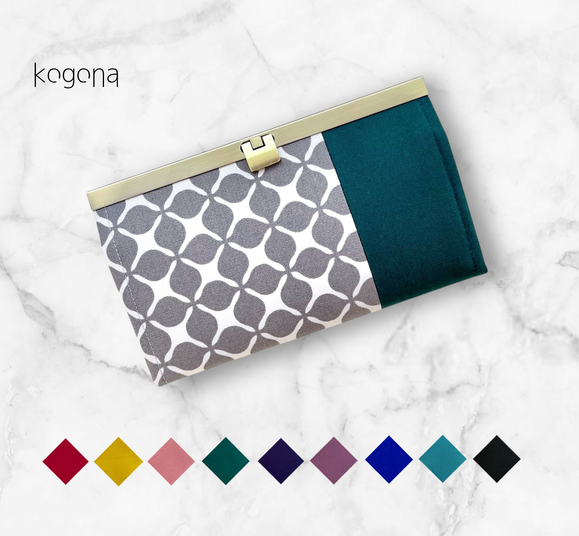 わたし色のキャロル(フォギーグレー)×【カラーチェンジ】・長財布　がま口