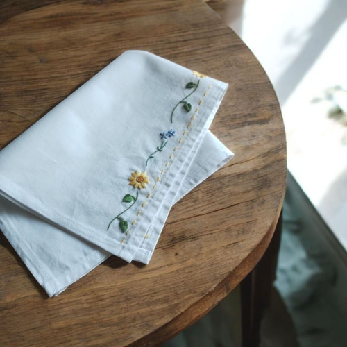 ひまわりの夏刺繍 ランチョンマット ランチョンマット 霜月屋 通販