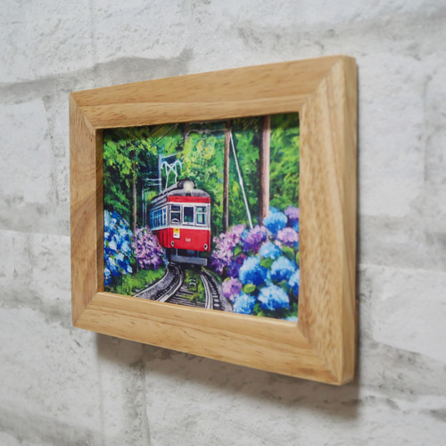 油絵 油彩 油彩画 絵 絵画【紫陽花薫る箱根登山鉄道】 油絵 油彩 油彩画 絵 絵画【紫陽花薫る箱根登山鉄道】 絵画 HR
