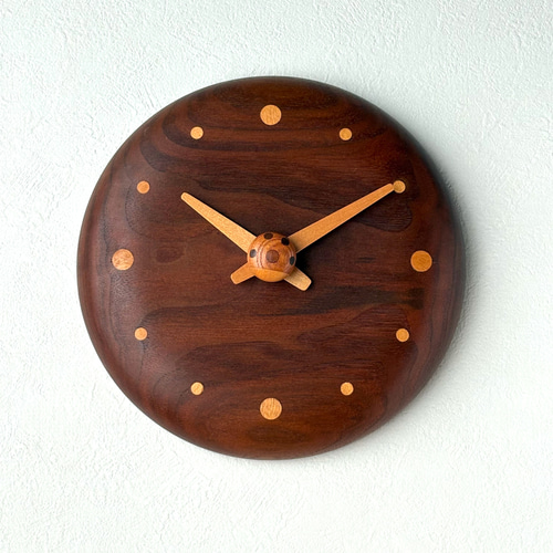 木製時計てんとう虫【ブラックウォールナット】 掛け時計・置き時計