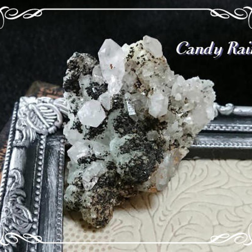 ヘマタイト・プレナイト共生・水晶クラスター原石 *** 天然石 Candy