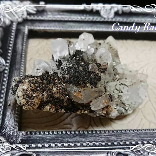 ヘマタイト・プレナイト共生・水晶クラスター原石 *** 天然石 Candy