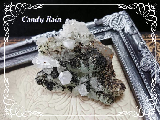 *** ヘマタイト・プレナイト共生・水晶クラスター原石 ***