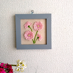 刺繡フレーム　立体刺繡　ガーベラ(正方形) 2枚目の画像