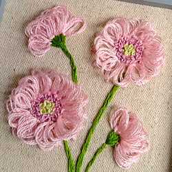 刺繡フレーム　立体刺繡　ガーベラ(正方形) 3枚目の画像