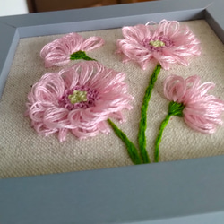 刺繡フレーム　立体刺繡　ガーベラ(正方形) 4枚目の画像