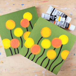 「和モダン＊苔色＊クラスペディア」コルクボードの原画＊アートパネル 9枚目の画像