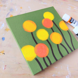 「和モダン＊苔色＊クラスペディア」コルクボードの原画＊アートパネル 11枚目の画像