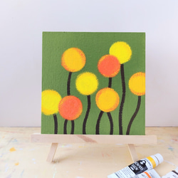 「和モダン＊苔色＊クラスペディア」コルクボードの原画＊アートパネル 10枚目の画像