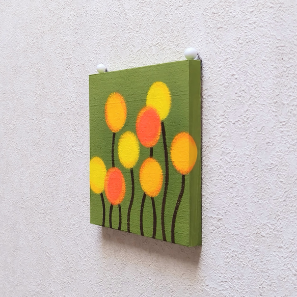 「和モダン＊苔色＊クラスペディア」コルクボードの原画＊アートパネル 7枚目の画像