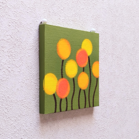 「和モダン＊苔色＊クラスペディア」コルクボードの原画＊アートパネル 8枚目の画像