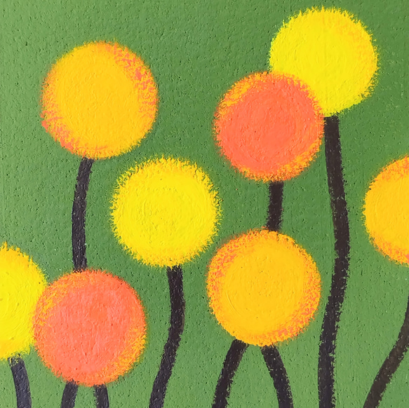 「和モダン＊苔色＊クラスペディア」コルクボードの原画＊アートパネル 5枚目の画像