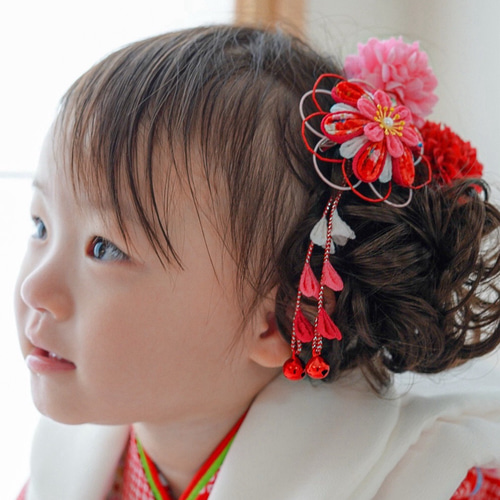 〜　佳　〜　選べる髪飾り　七五三  ７歳  ３歳　753 着物　赤 佳 〜 選べる髪飾り 七五三 かなしい 7歳 3歳 753 着物 赤