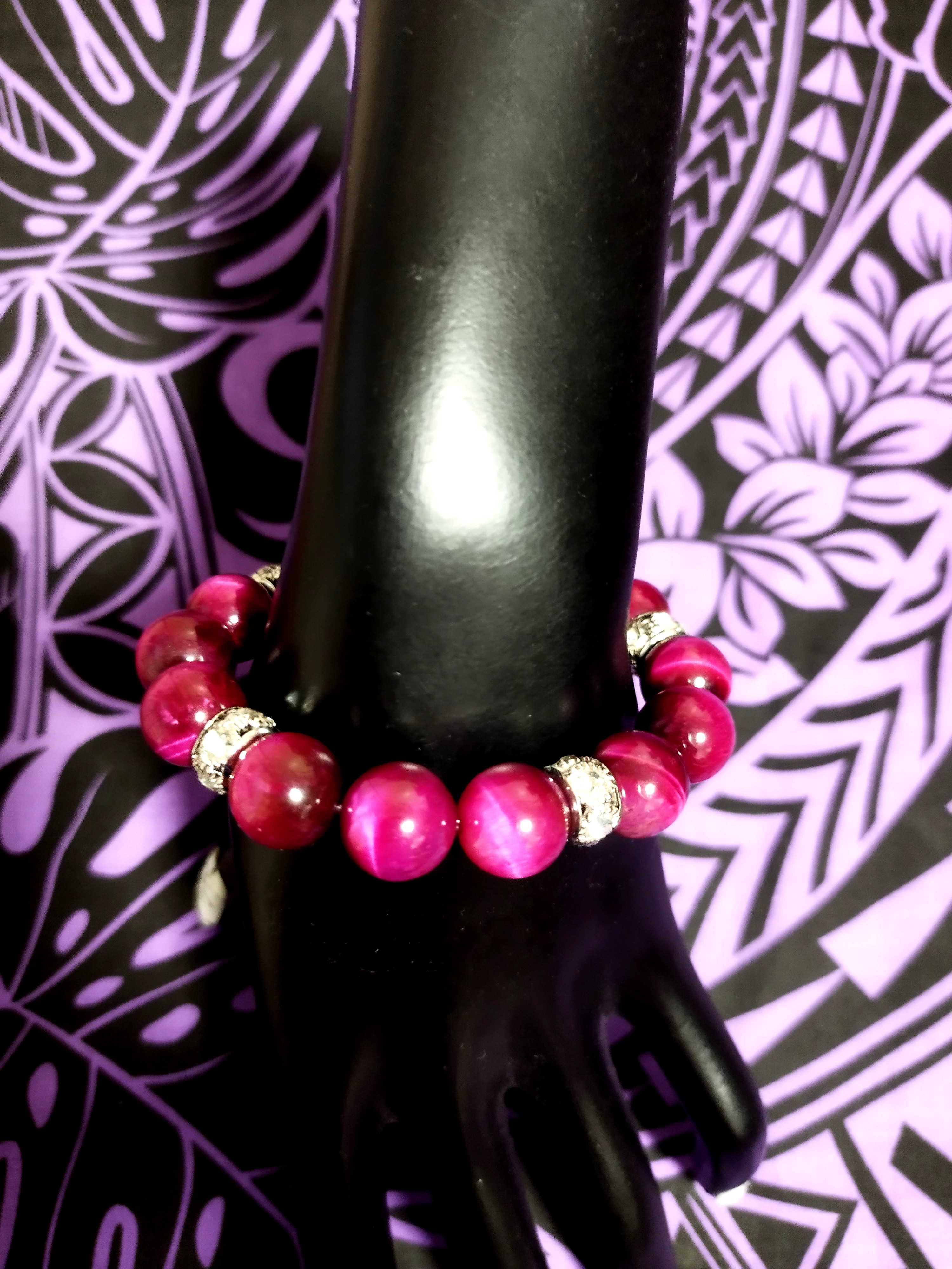 ピンクタイガーアイのブレスレット