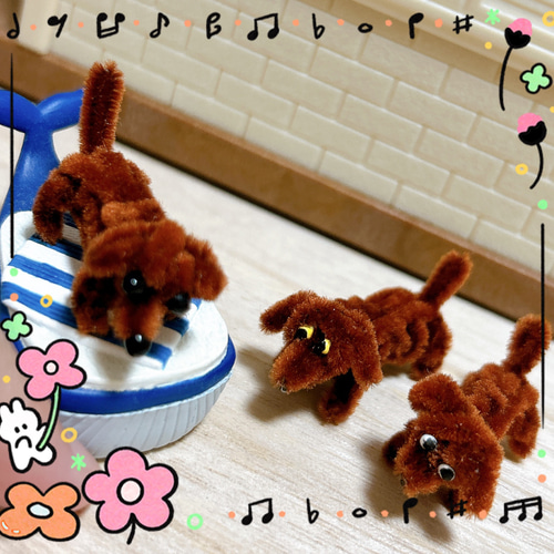 モールアート ②ダックス レッド（ハンドメイド／極小サイズ） その他