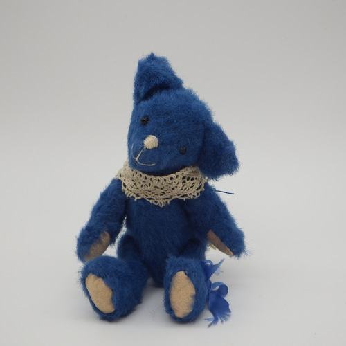 テディベア】ロイヤルブルーのミニチュアベア【290】 ぬいぐるみ