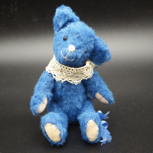 テディベア】ロイヤルブルーのミニチュアベア【290】 ぬいぐるみ
