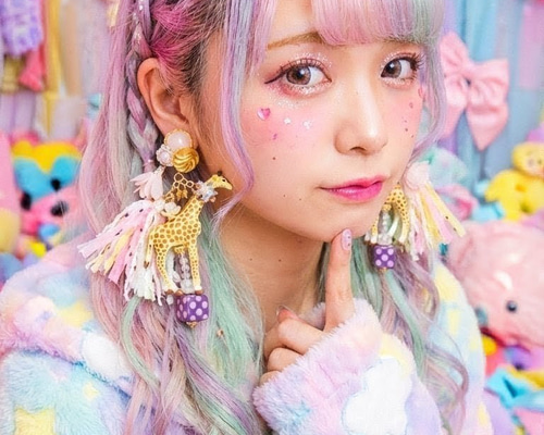 再び夢見る キリンさんタッセル ピアス イヤリング きりん アニマル