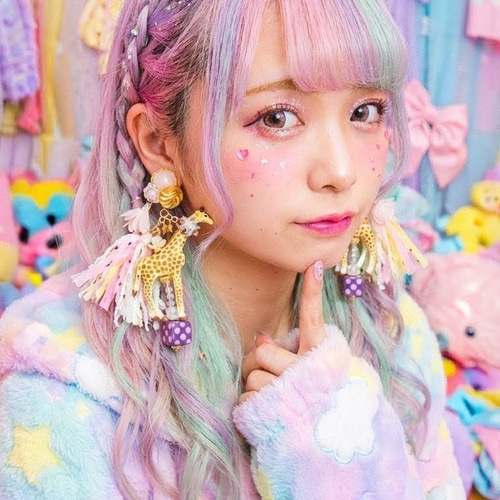 再び夢見る キリンさんタッセル ピアス イヤリング きりん アニマル